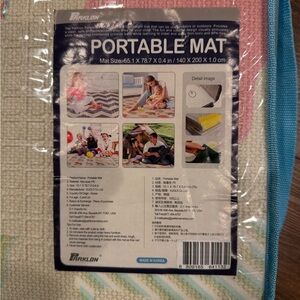 Portable Kids Play Mat - Blue and Cream